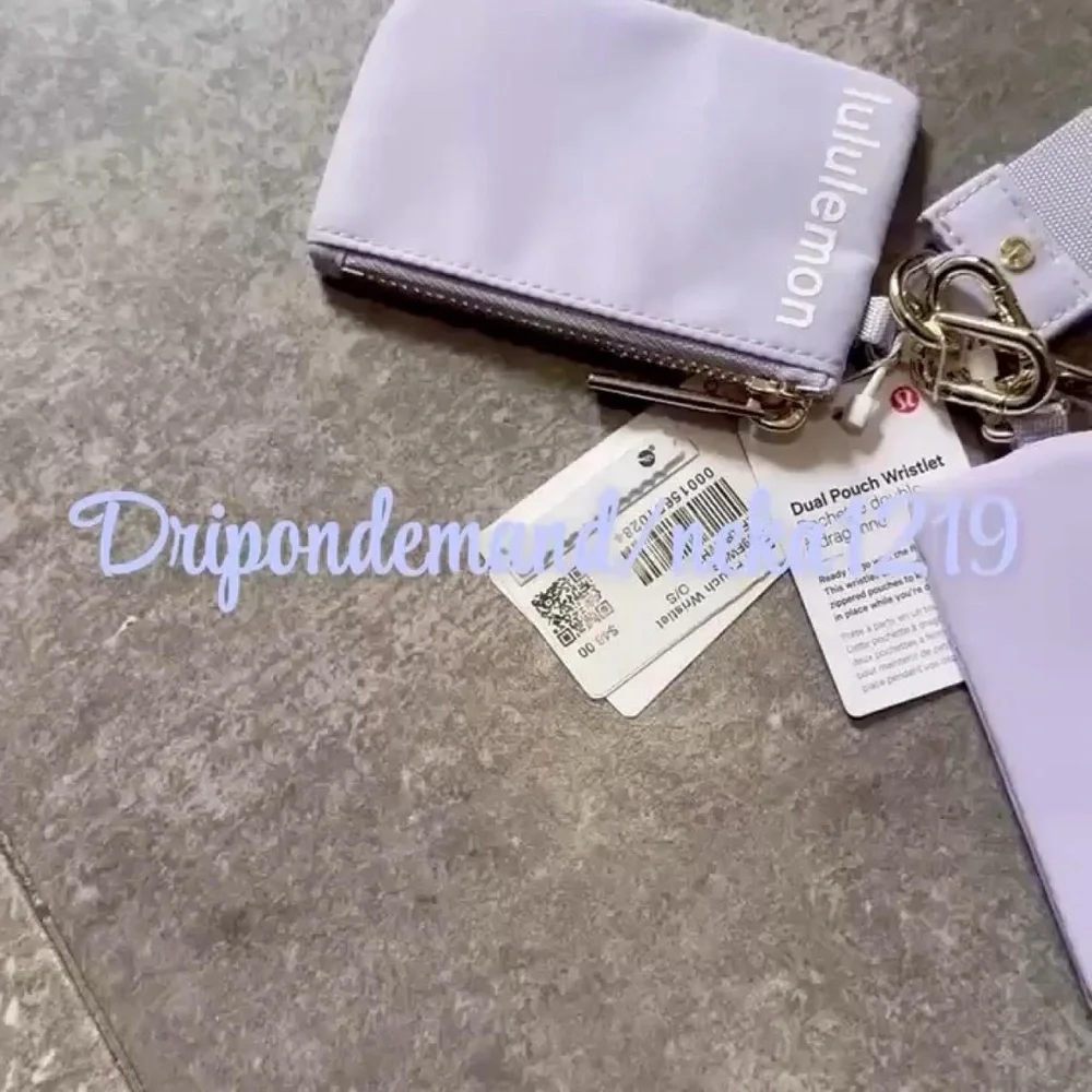 Lululemon Dual Pouch Wristlet- Lavender Frost/White